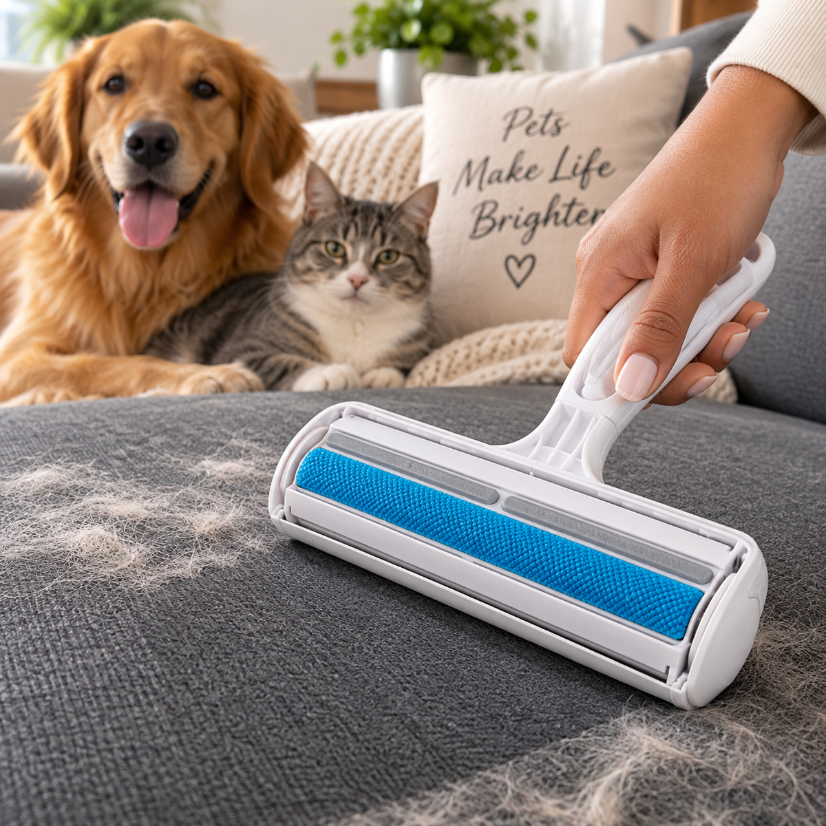 Reusable Pet Hair Remover Roller for Dogs & Cats